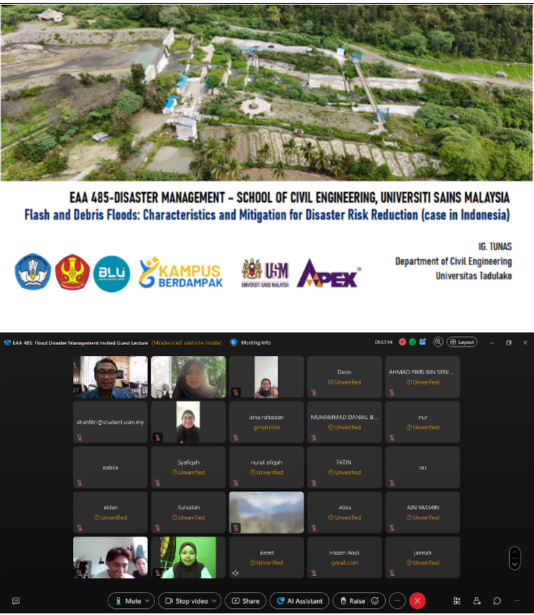 Akademisi UNTAD Berbagi Pengalaman Mitigasi Bencana di Kampus Malaysia
